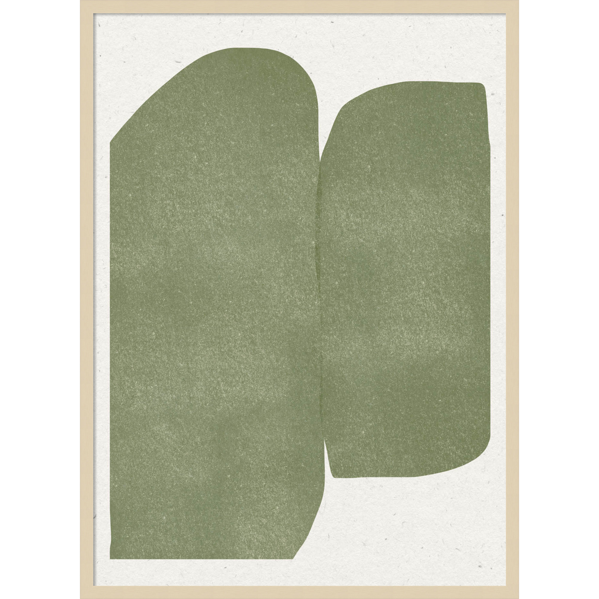 Green Paper Cut Modern by The MIUUS STUDIO Wood Framed Wall Art Print, 41" H x 30" W, Brown