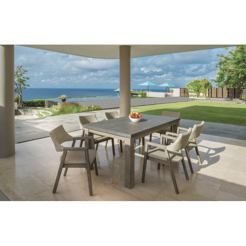Tuscany Outdoor Square Teak Dining Table, Gray Wash