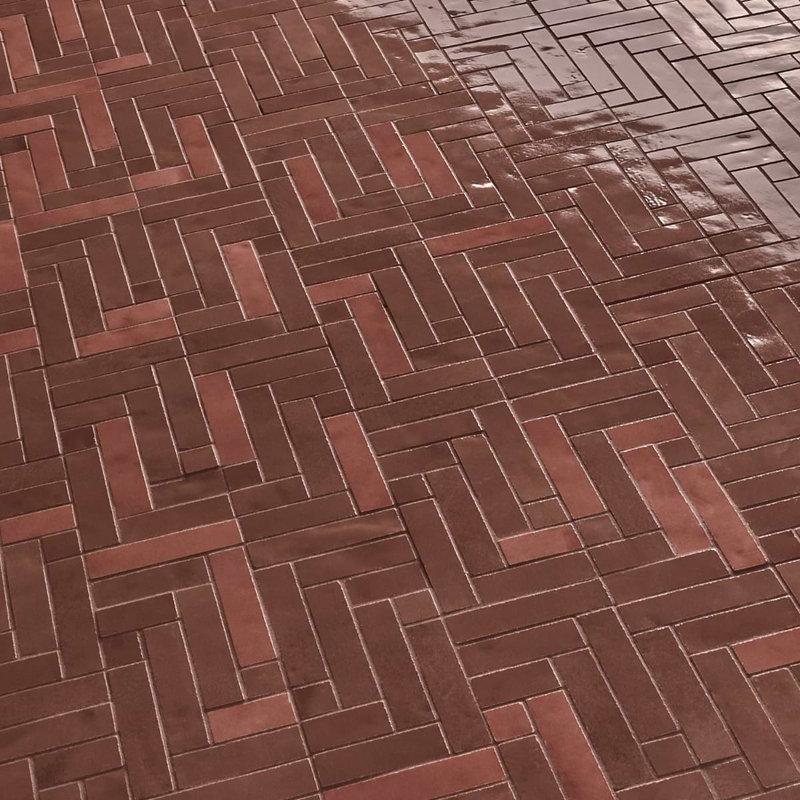 Zelora 1" Glossy Ceramic Mosaic Wall Tile, Chestnut Brown
