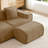 U-Shaped Velvet Sectional Sofa with Throw Pillows & Ottomans