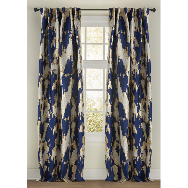 Mariah Room Darkening Curtain, 50" W x 118" L, Sapphire