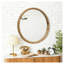 Miroir rond rond avec cadre en bois 23,62 po