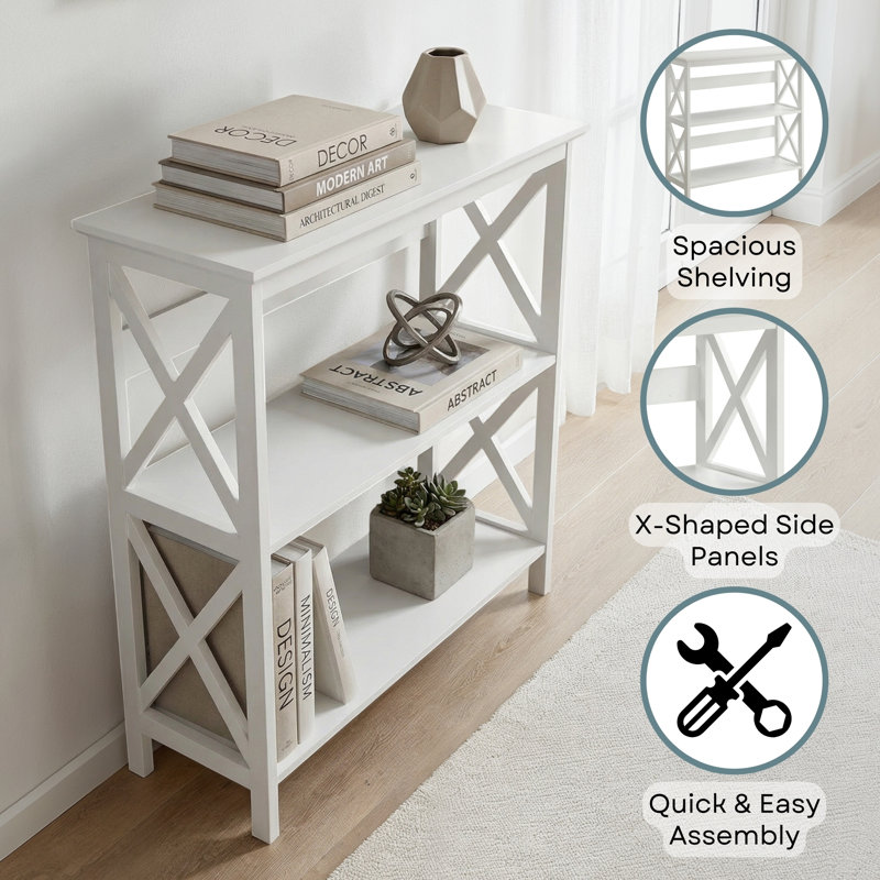 Darek Etagere Bookcase, White