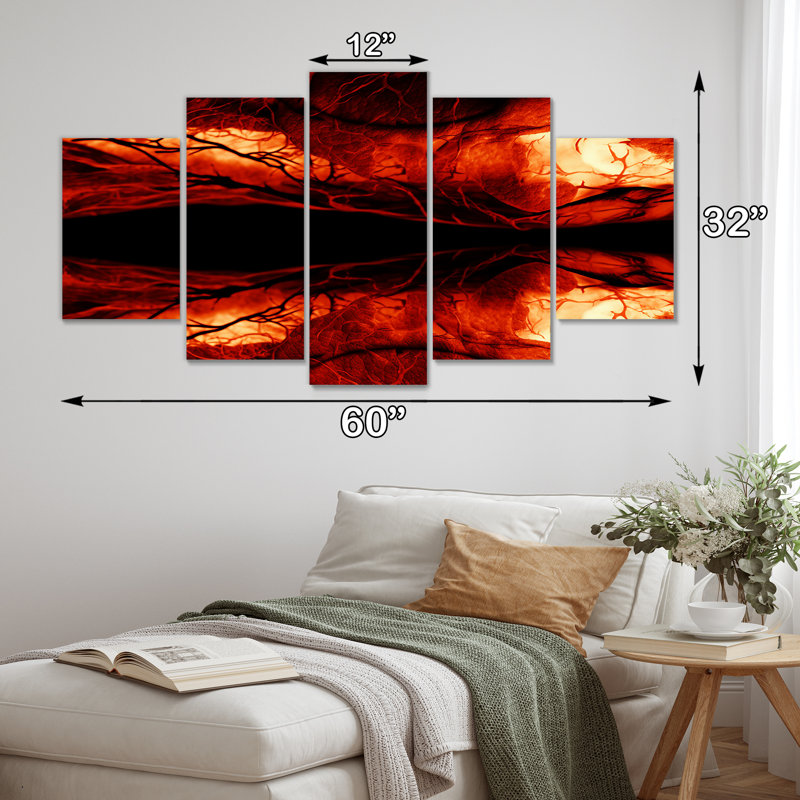 «From The Inside Out», art mural abstrait pour le salon, 5 pièces, H 32 po x l 60 po
