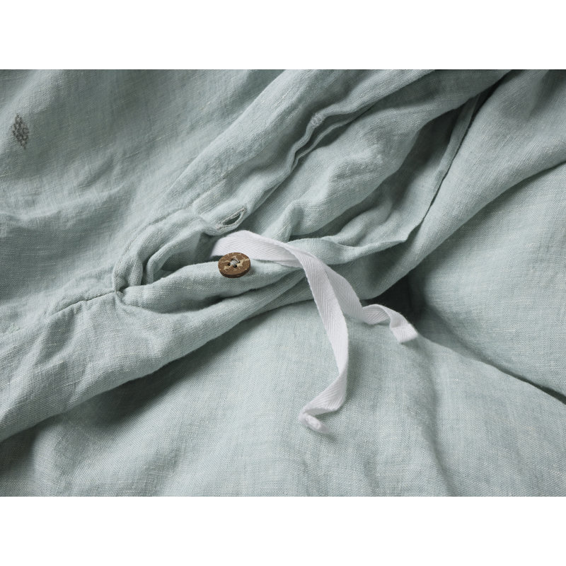 Cambria Linen Duvet Cover, King Duvet Cover, Pacific Blue Chambray w/ Multi