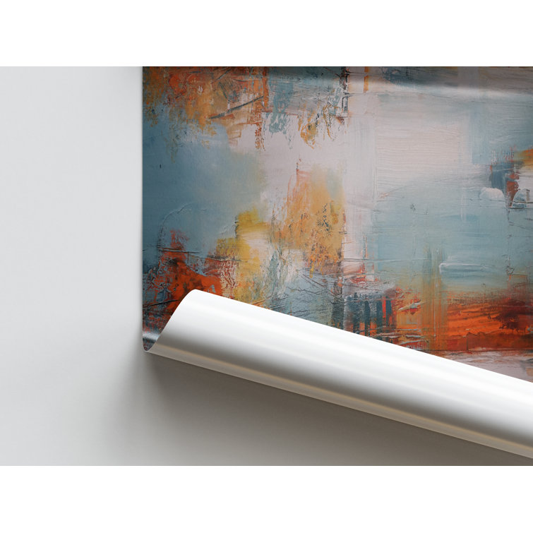 Autumn Abstract Landscape Modern Canvas Art - Vibrant Trees and Fall Colors Wall Decor