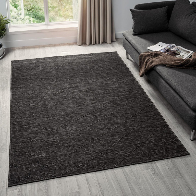 Modern Outdoor Geometric Area Rug, Non-Slip Washable Carpet, Rectangle 8' x 10'
