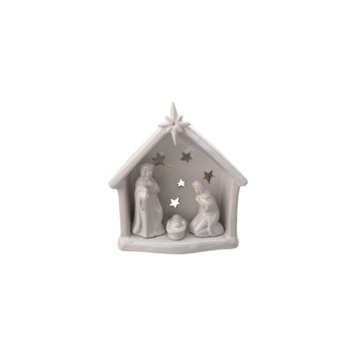 Stoneware Holy Family Tealight Holder