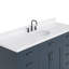 Meuble-lavabo simple en bois massif 66 po avec plateau en quartz Carrara de 1,5 po Thornaby-33309595-58680300
