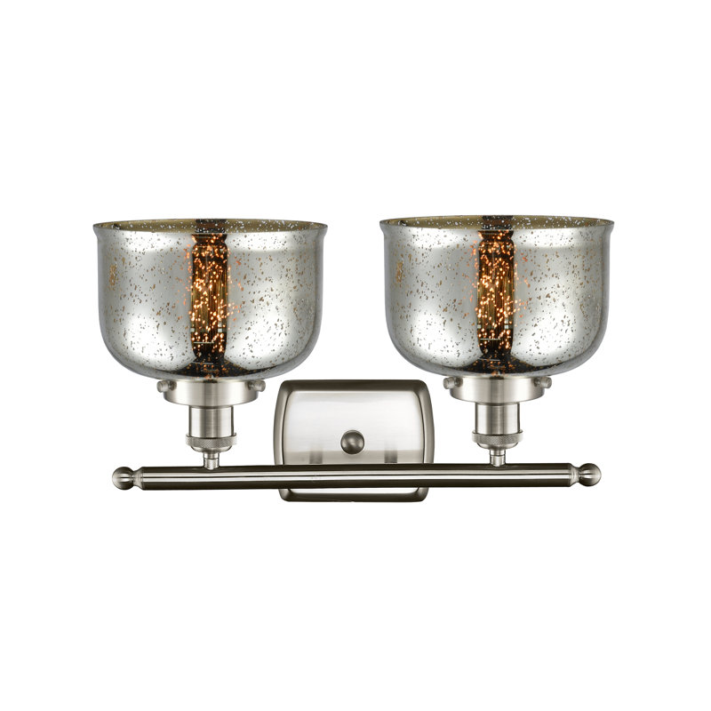 Barre d'éclairage de salle de bain à 2 lumières à intensité variable, Nickel satiné brossé