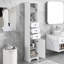 Grande armoire de salle de bain blanche, armoire de rangement autoportante avec 3 tiroirs et tablette réglable, panneau de fibres à densité moyenne avec finition peinte