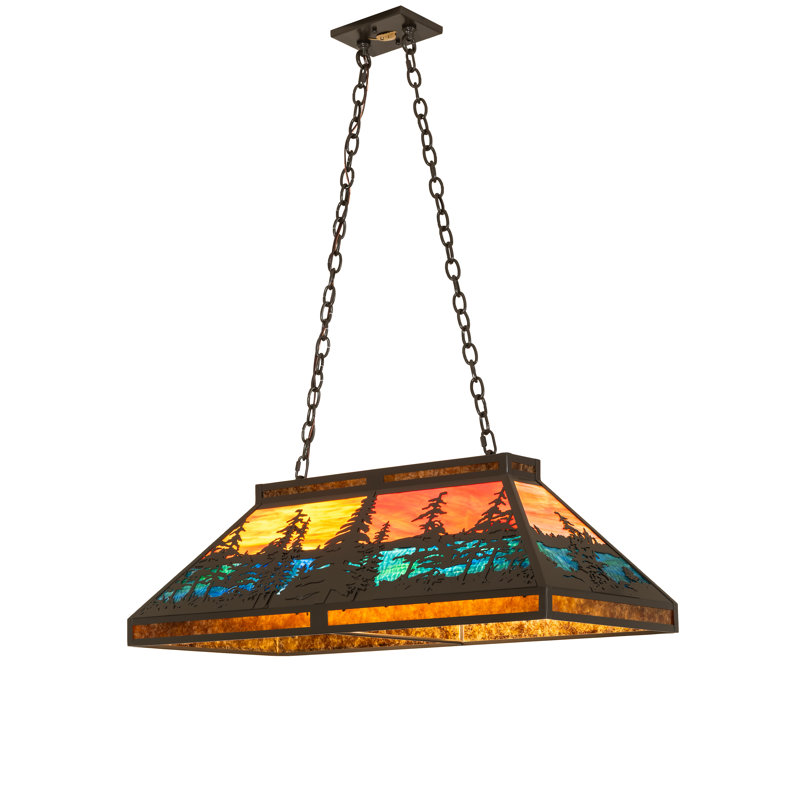 36" Long Tall Pines Oblong Pendant