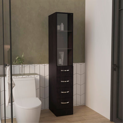 Armoire à linge, trois tablettes, quatre tiroirs