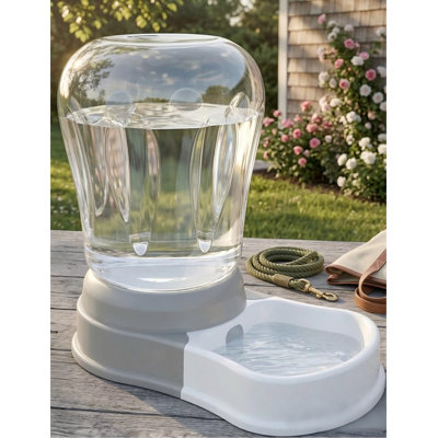 1.6 Gal Automatic Gravity Water Dispenser for Dogs, BPA-Free Large Capacity Pet Water Bowl for Multiple Pets, Refill Less Often, Grey