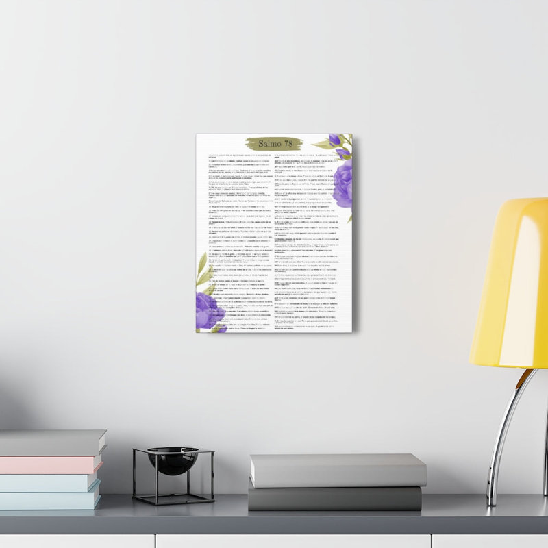 Art textuel sur toile tendue Salmo 78, H 16 po x l 12 po x P 1,25 po