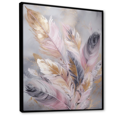Rosito Pink Feather Wanderlust - Glam Feather Wall Art
