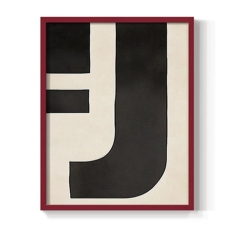 Reproduction encadrée abstraite «Lxxiv» - prête à être suspendue - fabriquée aux États-Unis, H 20 po x l 16 po, Rouge