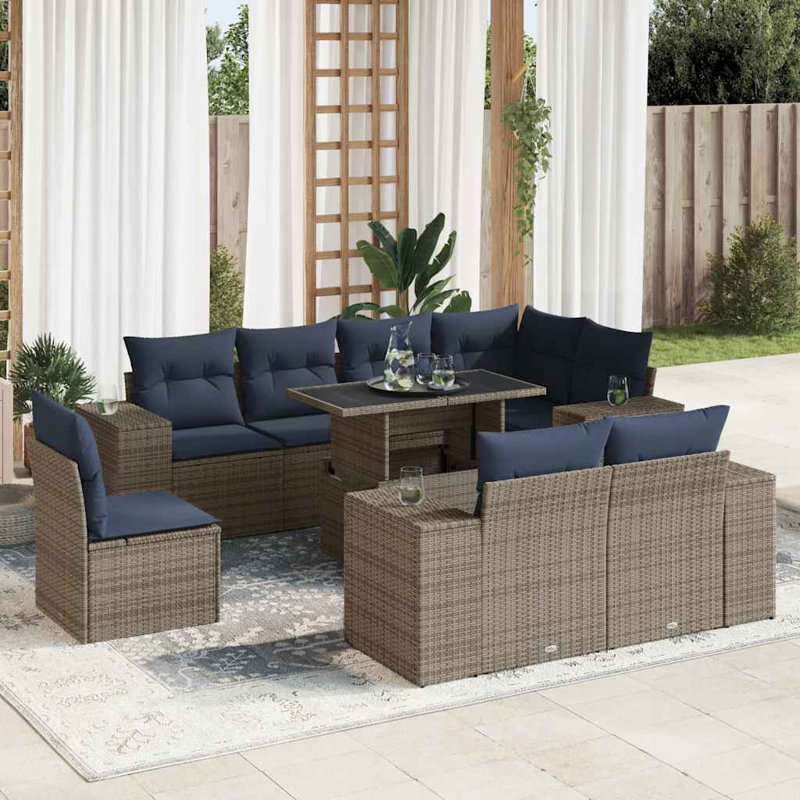 Wicker 15 - Person Garden Lounge Set with Cushions