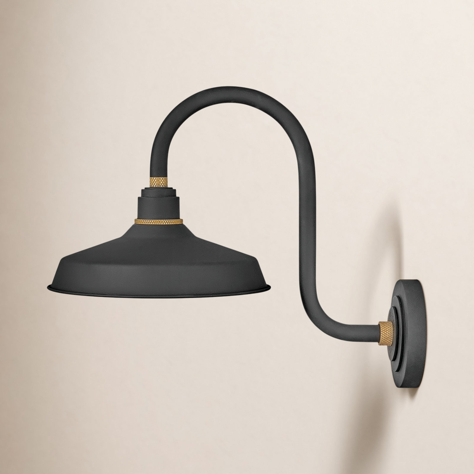 Bertram Single Light Bell Outdoor Aluminum Wall Light, 23.75" H x 16" W x 27" D, Black