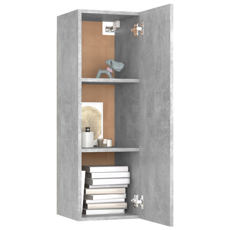 Dorminy H TV Stand, Concrete Grey, 90cm H x 30.5cm W x 30cm D