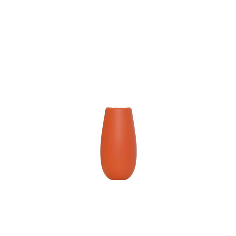 Élégant vase en céramique, orange, 3,5 x 3,5 x 7,5 pouces | 100% céramique durable | Parfait pour la décoration intérieure et les arrangements floraux, pièce décorative élégante pour le salon, le bureau ou la table de salle à manger