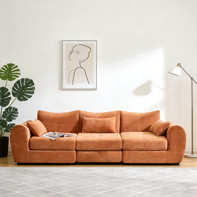 Boneless Modular Sectional Sofa, Convertible Folding Sofa Bed, Cloud-Like Cushioned Couch with Soft Foam Filling, Chenille Upholstery for Living Room, Bedroom & Entertainment Space