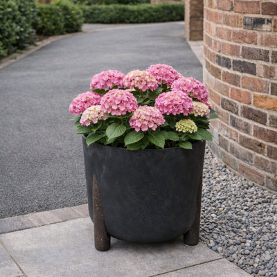Telisha Planter Contemporary Concrete Effect Recycled Garden Pot