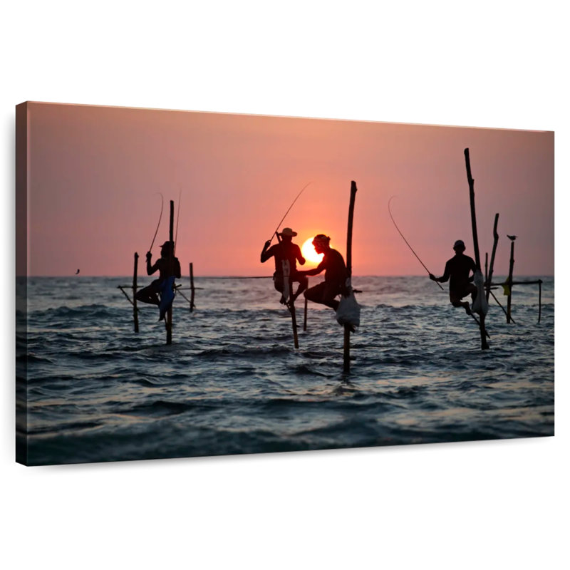 Stilt Fishermen, 34" H x 51" W