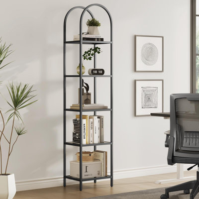 Adrianne 72.2'' H x 15.7'' W Steel Etagere Bookcase