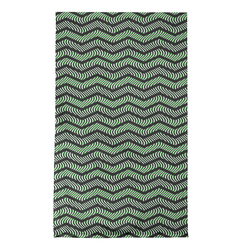Stephenie Tea Towel Kitchen Towel, Green/Black/Gray, Cotton Twill