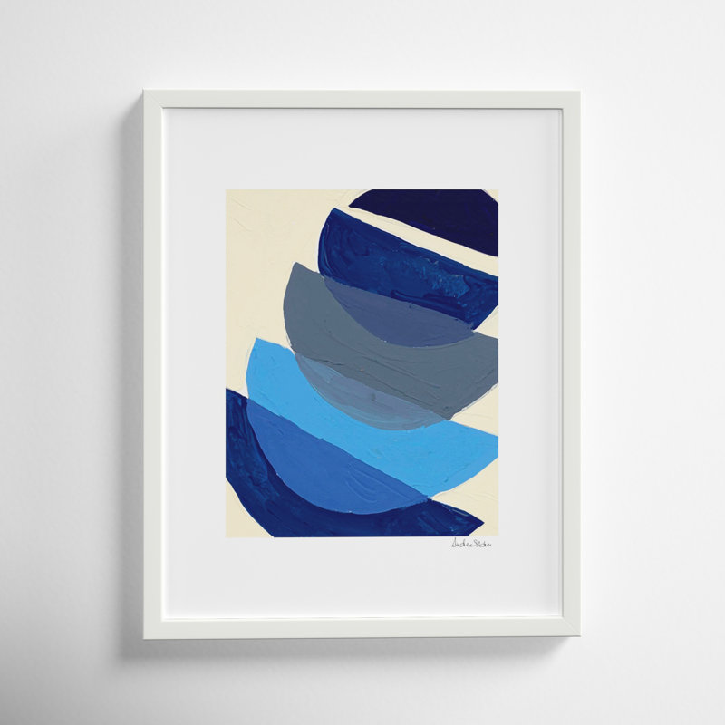 Indigo Ensemble 3 by Andrea Stokes, White Framed, 25" H x 20" W