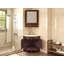 Meuble-lavabo d'angle Bayview traditionnel autoportant de 61 cm (24 pouces) en noyer brun, lavabo simple, dessus en marbre crème, entièrement assemblé, collection Benton-32987914
