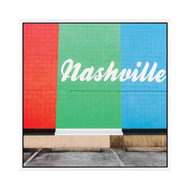 Nashville Street VI by Bethany Young - Print on Canvas, White Framed, 66.04cm H x 66.04cm W x 3.81cm D