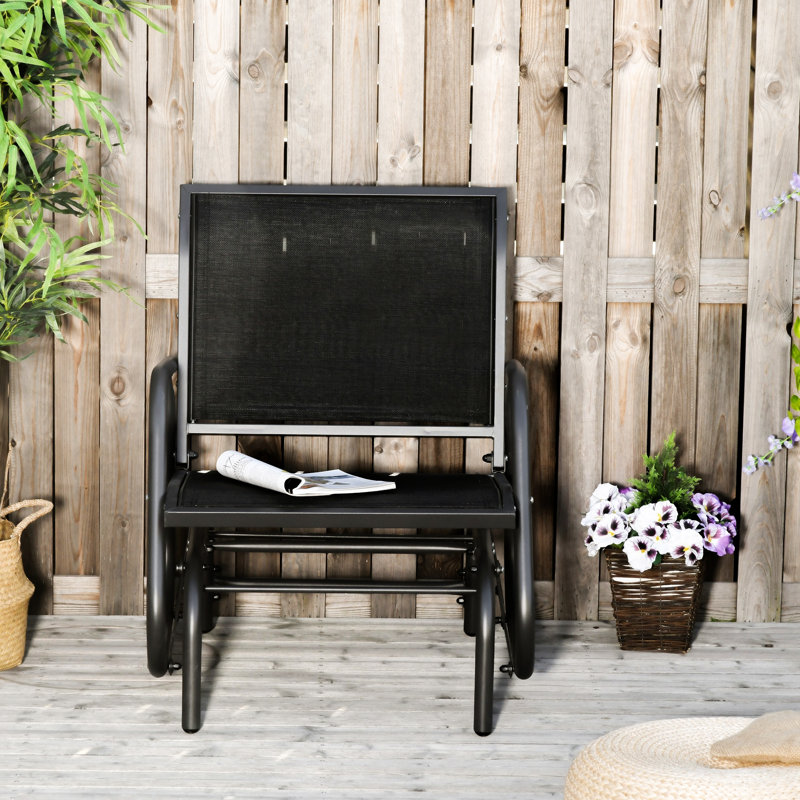 Fauteuil oscillant Outsunny (excluant la table), Noir