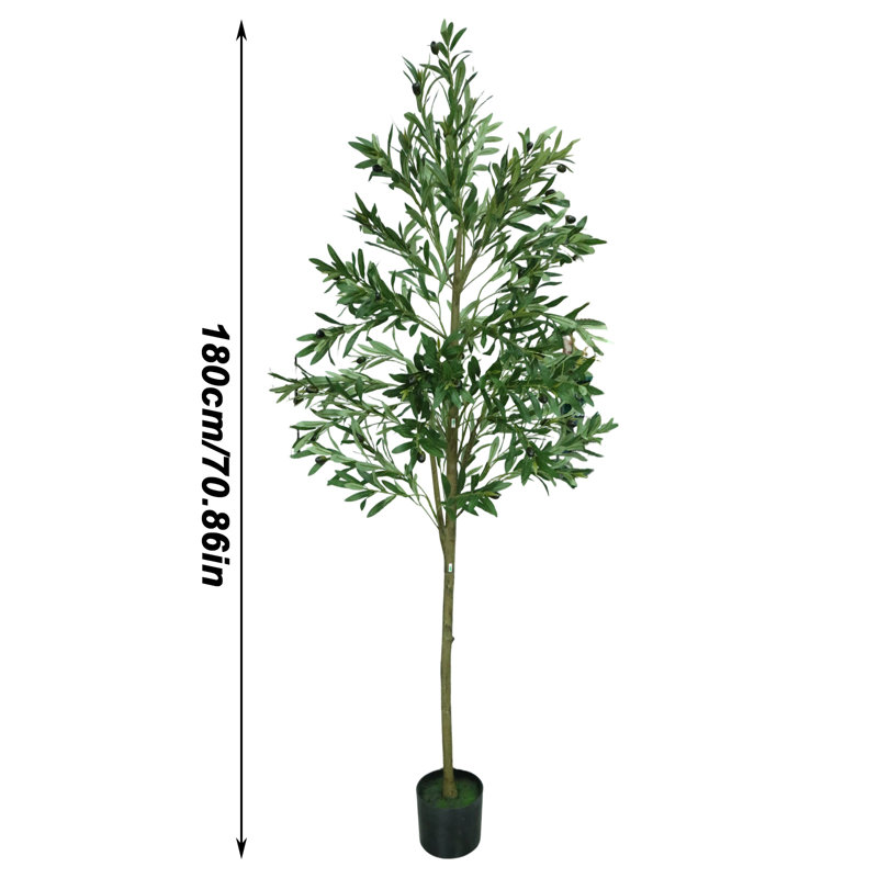 Artificial Plant 180 cm H Faux Olive Tree Plant in Plastic Pot