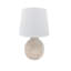 Cream Ceramic Table Lamp – Textured Base with Fabric Shade, Warm Ambient Light Perfect for Bedroom or Living Room