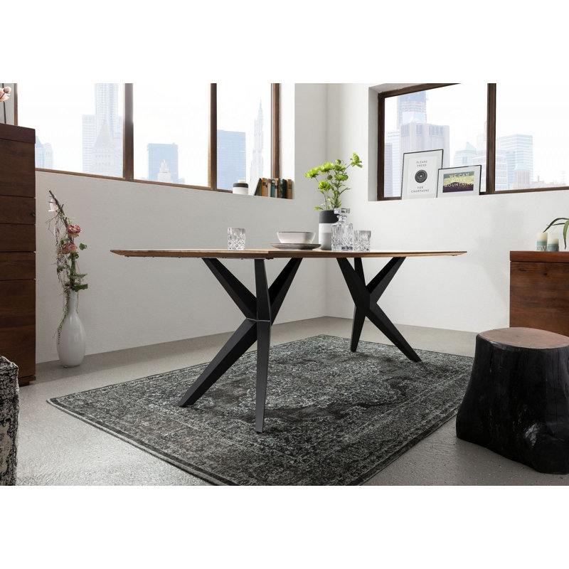 Dining Table, Silver, Natural, H76 x L180 x W90cm