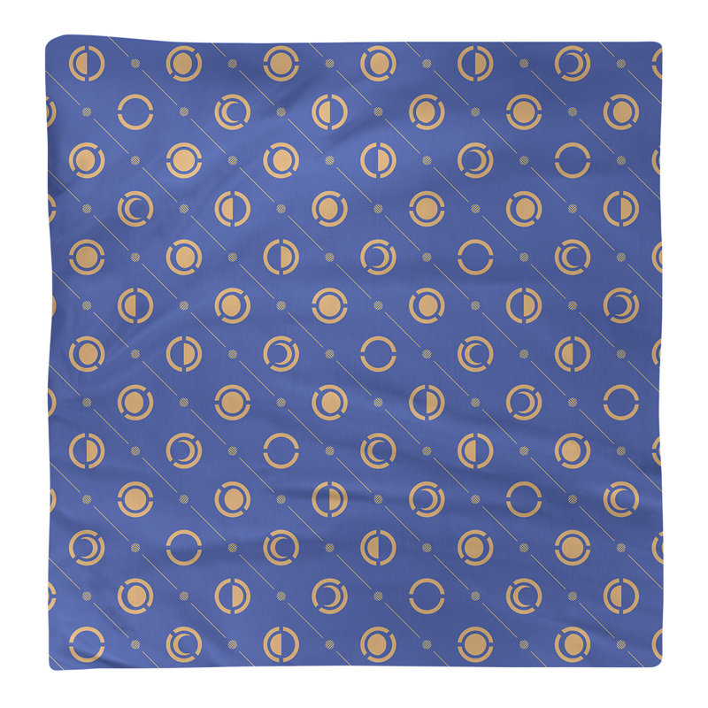 Serviette de coton deux couleurs en lune à phases Noira Gothard, H 0,1 po x l 10 po x P 10 po, Orange / Bleu, Sergé de coton