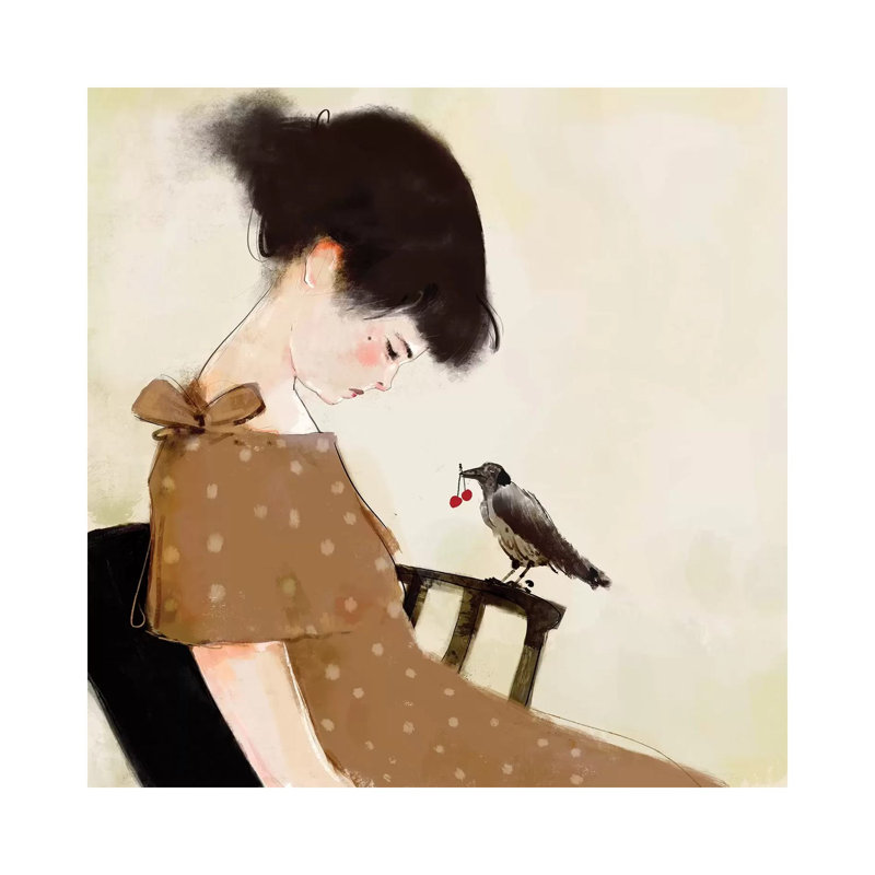 Birdy by Anikó Salamon - Wrapped Canvas Print, 66.04 cm H x 66.04 cm W