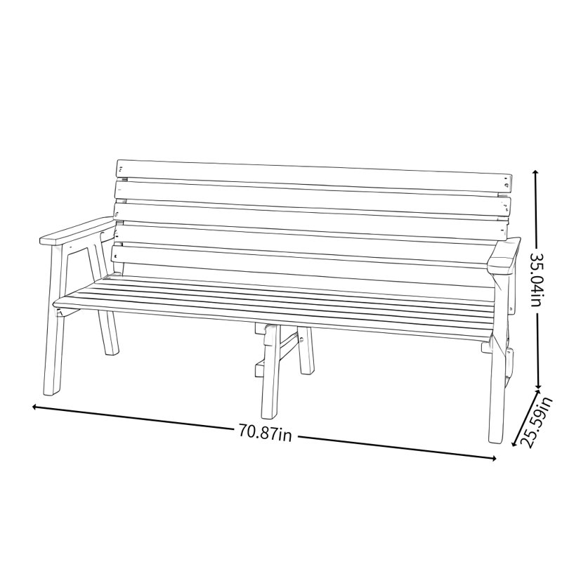 Banc d'extérieur en bois massif Modern Modern, White