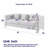 Oversized 3 Seater Sectional Sofa with Deep Seating Comfort and Lumbar Pillows