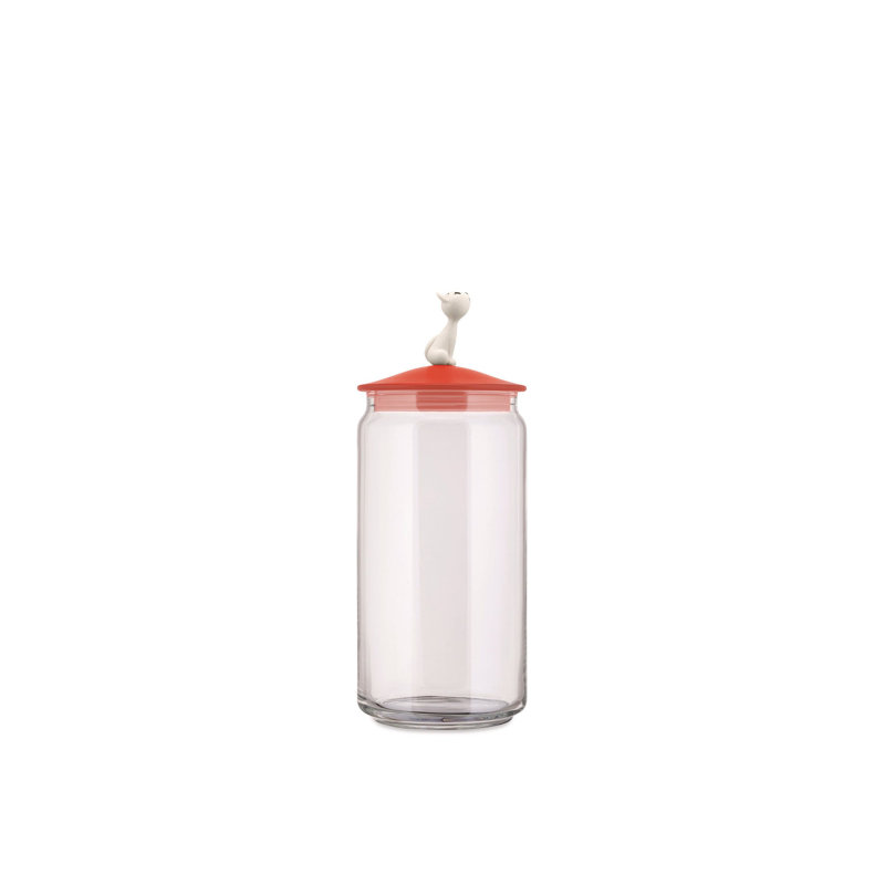 MiòJar Jar for Cat Food, Red Orange