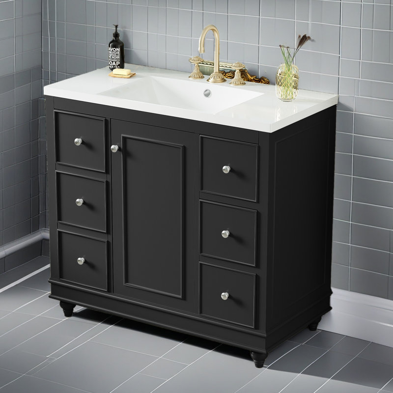 Meuble-lavabo 36 po (lavabo non inclus), Noir, noir, noir, noir