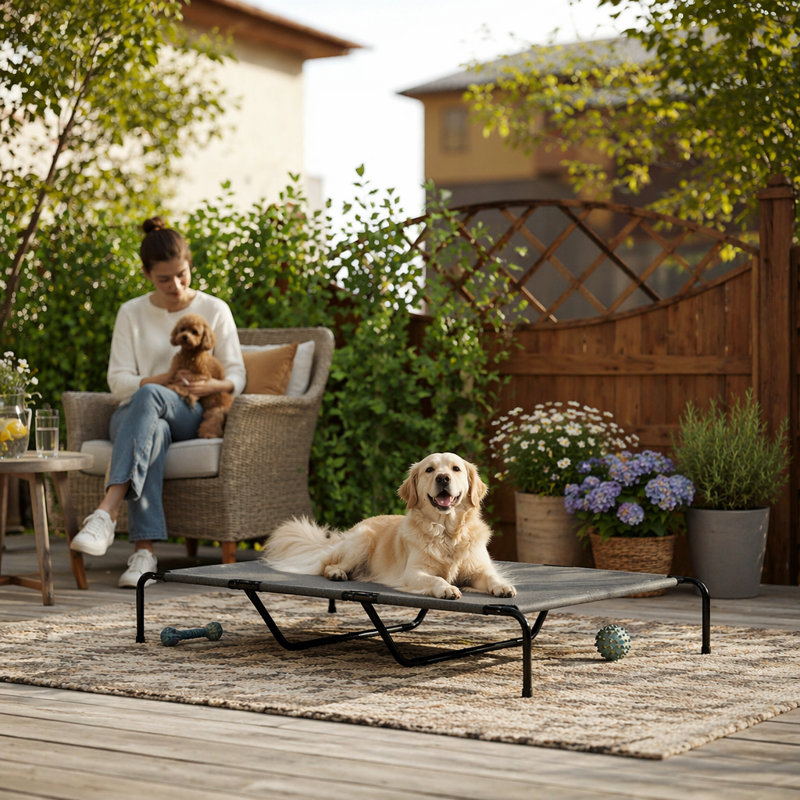 Structure pour chien en acier pour chien, Grey