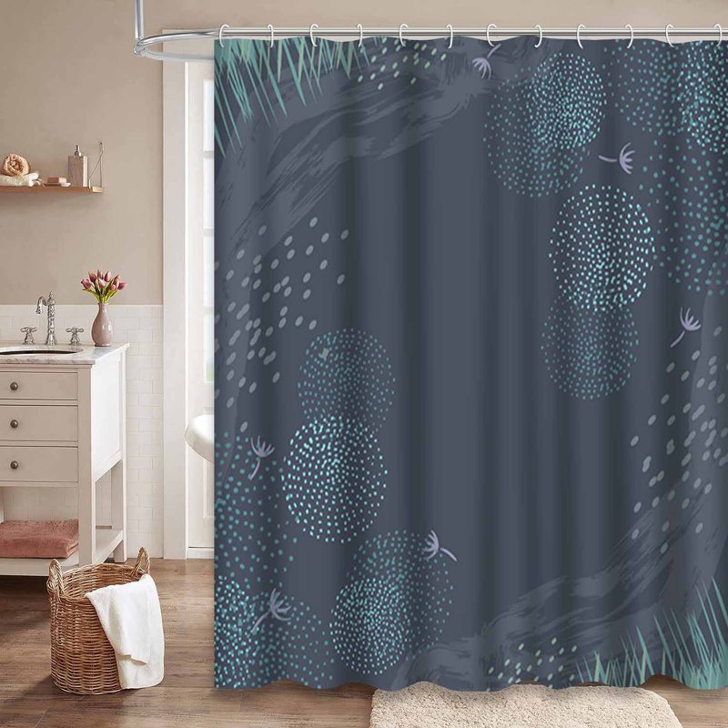 Rideau de douche abstrait avec 12 crochets, L 72 po x l 84 po