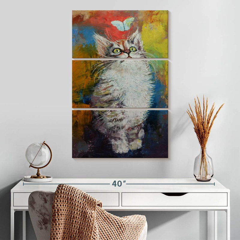 Brampt Kitten And Butterfly, 32" H x 20" W