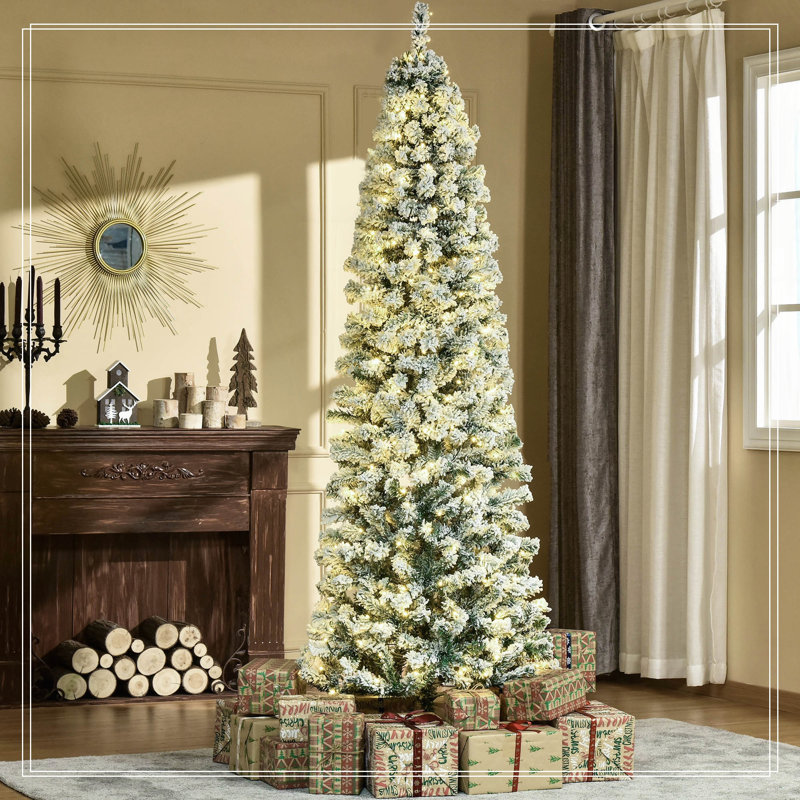 Sapin de Noël artificiel mince 7,5 pi, H 7,5 pi
