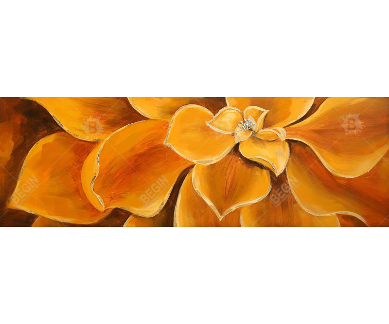 Gros plan sur une fleur orange | Art mural floral et botanique, H 48 po x l 16 po
