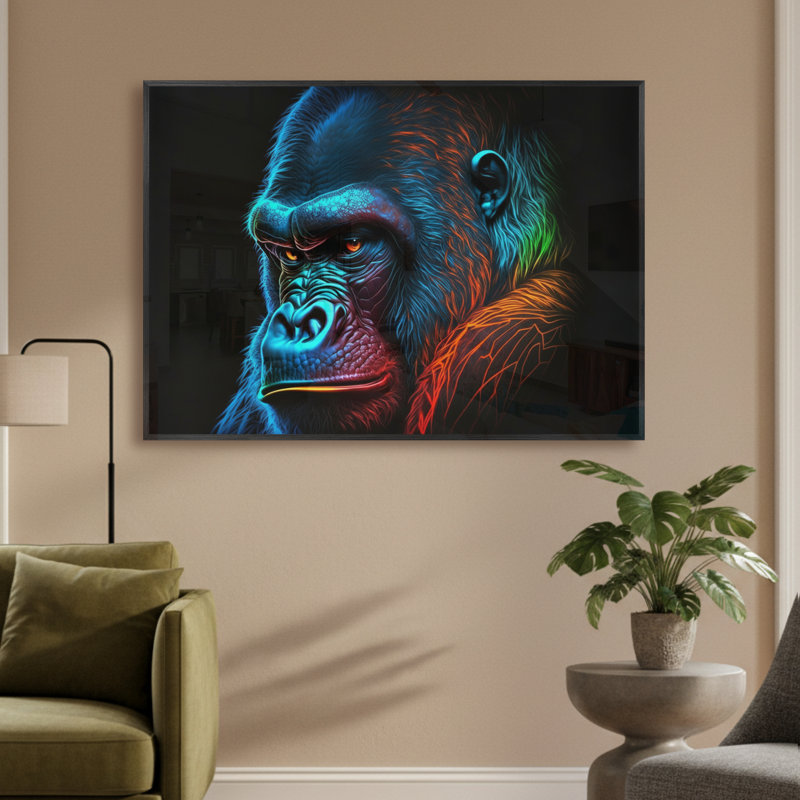 Single Picture Frame LED Illuminated Wall Art Wall Art on Glass / Aluminium, 50cm H x 60cm W