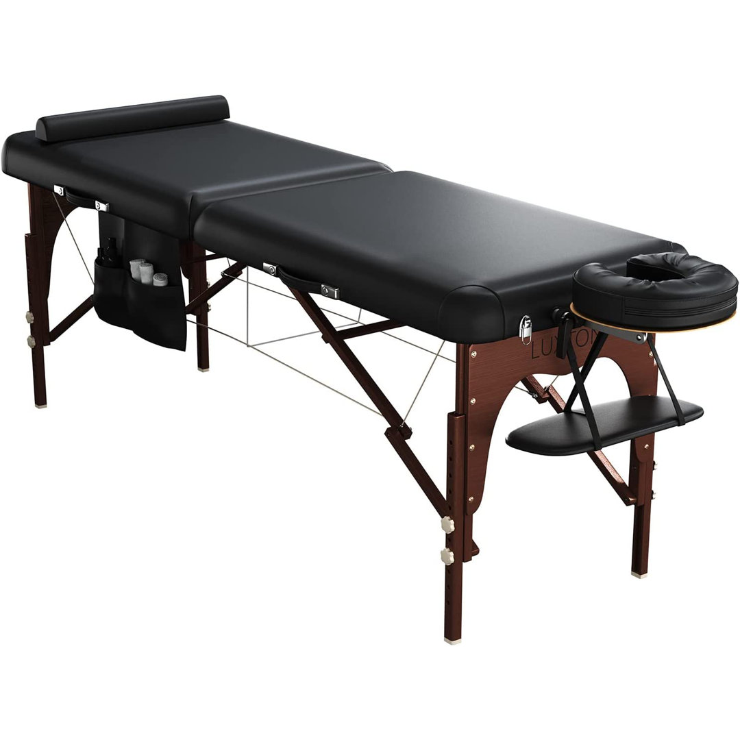 Luxton Premium Memory Foam Massage Table with Rolling Case, Washable Sheets, Thicker and Wider Luxton Home